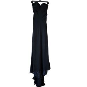 Women's Formal Black Maxi Dress With Train Strapless by COLORS DRESS Size 0 Goth